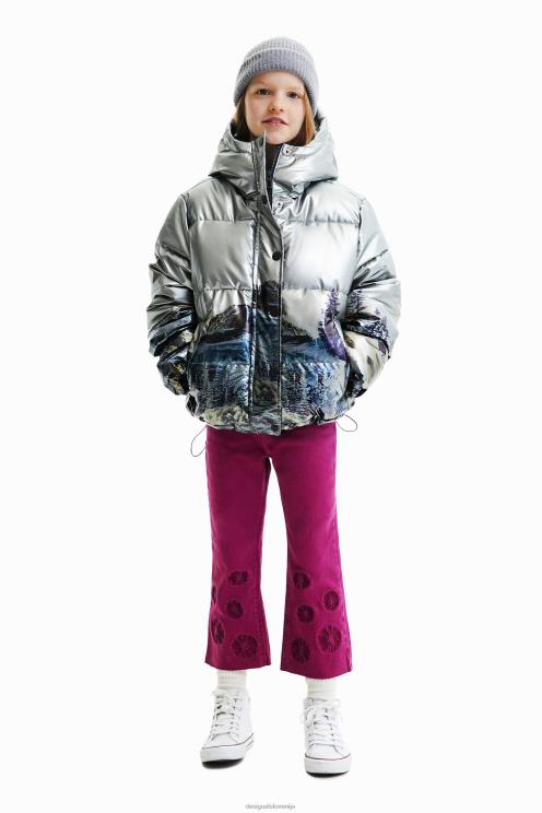 oblačila NFXLT1829 dekle Desigual kratka podložena kovinska jakna