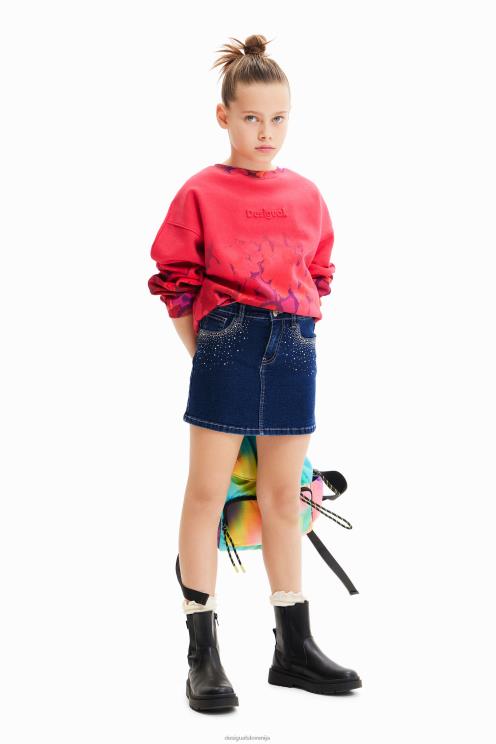 oblačila NFXLT1712 dekle Desigual mini krilo iz jeansa s kamenčki