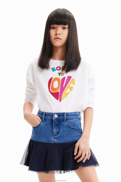 oblačila NFXLT1717 dekle Desigual svetleče mini krilo iz jeansa z naborki