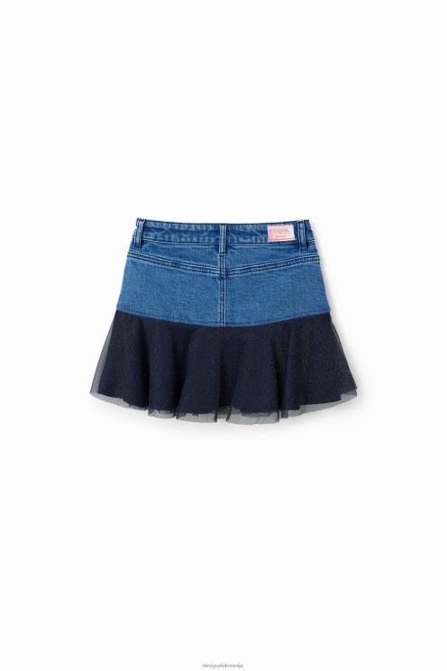 oblačila NFXLT1717 dekle Desigual svetleče mini krilo iz jeansa z naborki