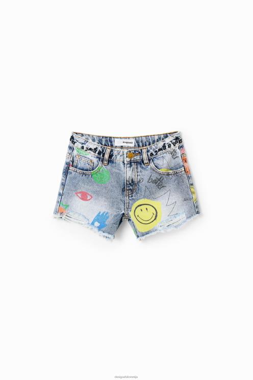 oblačila NFXLT1752 dekle Desigual nasmejane denim kratke hlače