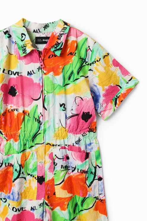 oblačila NFXLT1761 dekle Desigual dolg cvetlični kombinezon