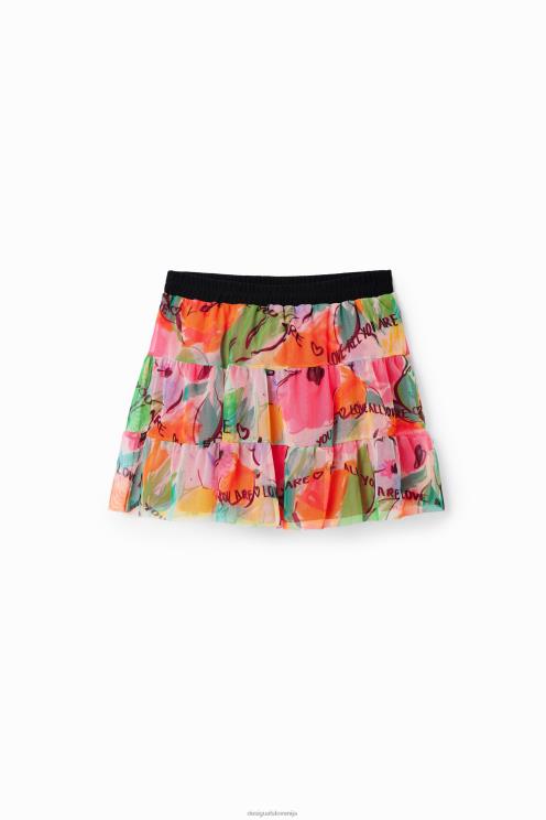 oblačila NFXLT1800 dekle Desigual mini krilo iz cvetličnega tila