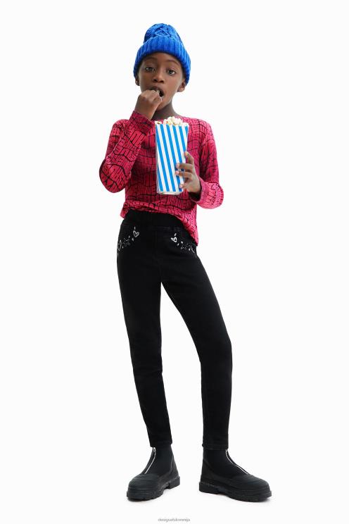 oblačila NFXLT1828 dekle Desigual tanki jeggings z motivi