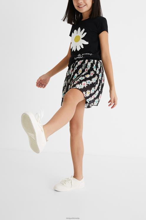 oblačila NFXLT1845 dekle Desigual kratko krilo na naborke