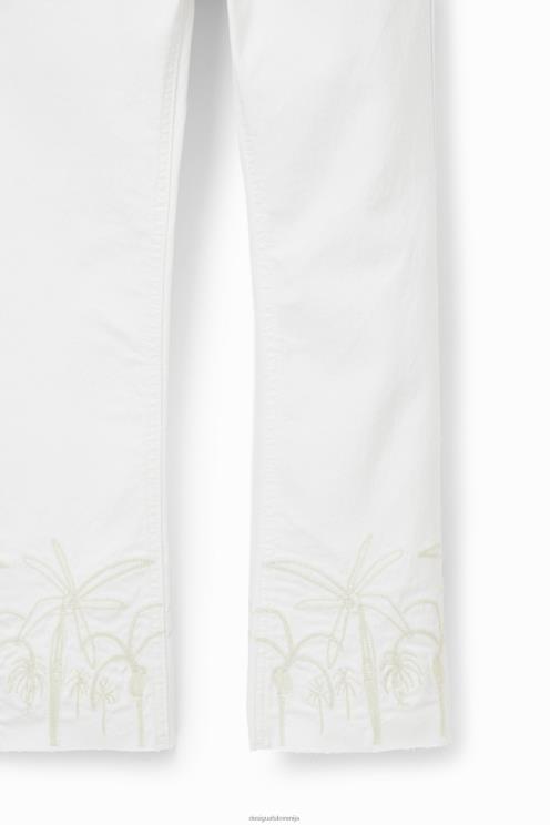 oblačila NFXLT1850 dekle Desigual vezene dolge široke kavbojke