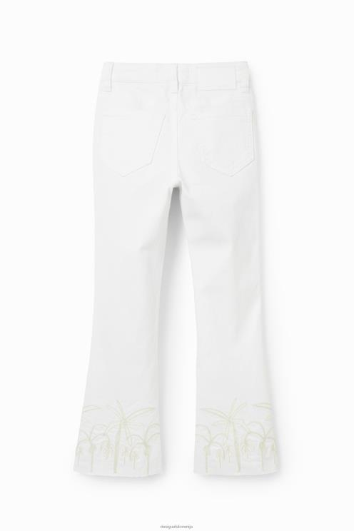 oblačila NFXLT1850 dekle Desigual vezene dolge široke kavbojke