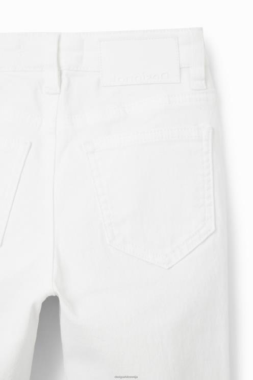 oblačila NFXLT1850 dekle Desigual vezene dolge široke kavbojke