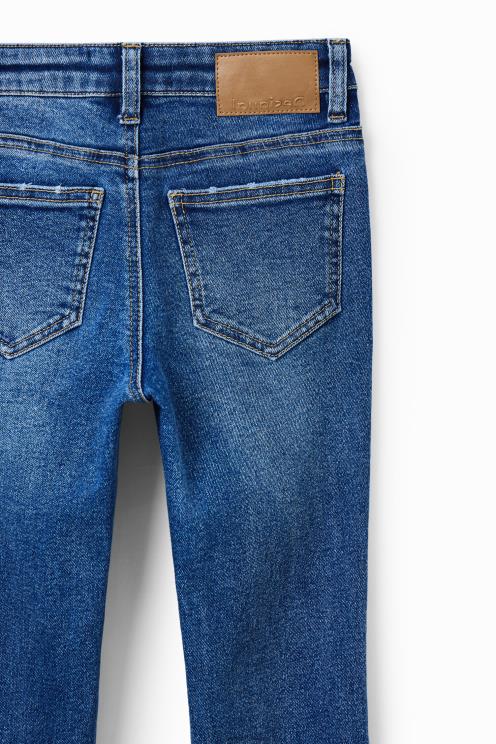 oblačila NFXLT1854 dekle Desigual vezene dolge široke kavbojke