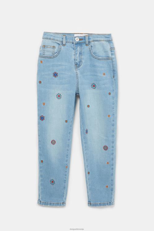 oblačila NFXLT1892 dekle Desigual vezene kavbojke mum fit