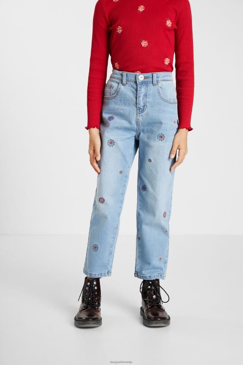 oblačila NFXLT1892 dekle Desigual vezene kavbojke mum fit