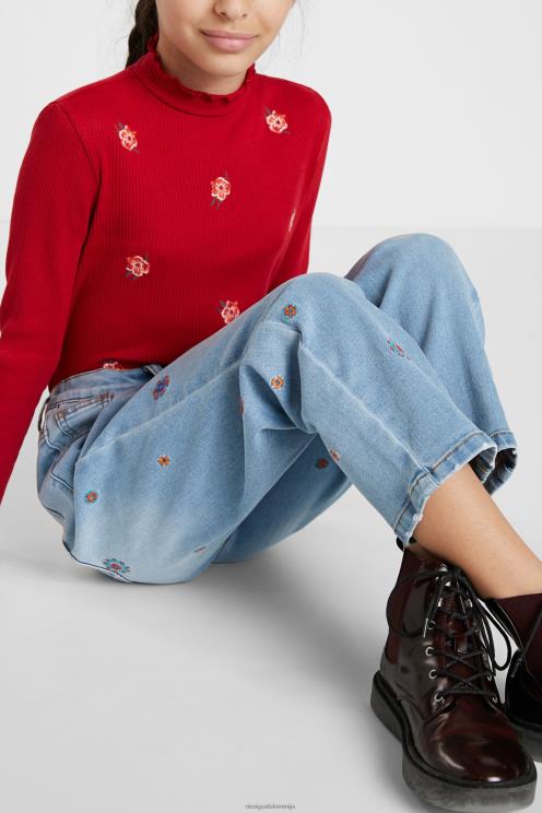 oblačila NFXLT1892 dekle Desigual vezene kavbojke mum fit