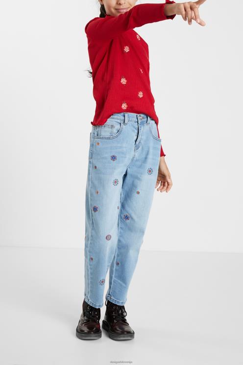 oblačila NFXLT1892 dekle Desigual vezene kavbojke mum fit