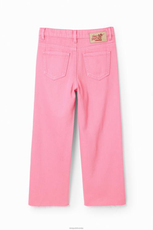 oblačila NFXLT682 dekle Desigual kavbojke z rožnatim panterjem