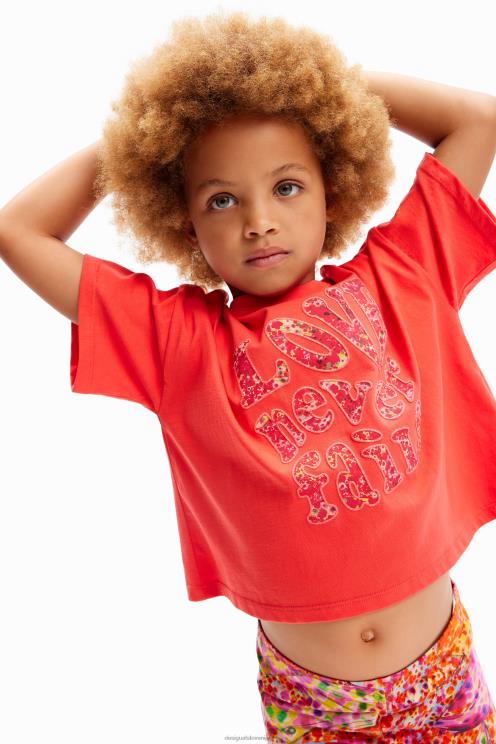 oblačila NFXLT1704 dekle Desigual prevelika majica s sporočilom