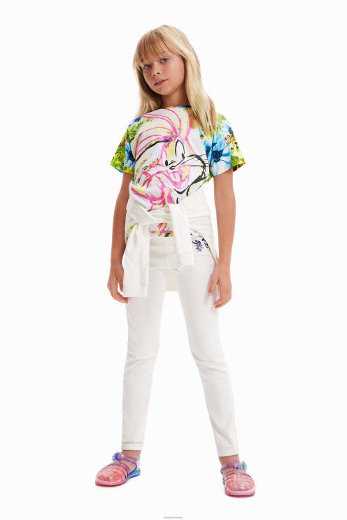 oblačila NFXLT1763 dekle Desigual majica s cvetličnimi hrošči in zajčki