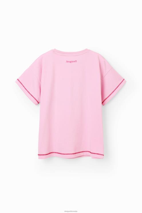 oblačila NFXLT1798 dekle Desigual majica z bleščicami roza panter