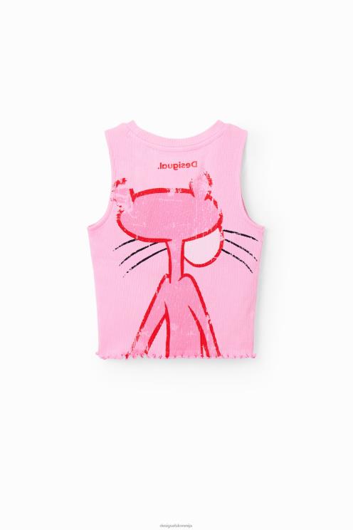 oblačila NFXLT1807 dekle Desigual rebrasta majica roza panter