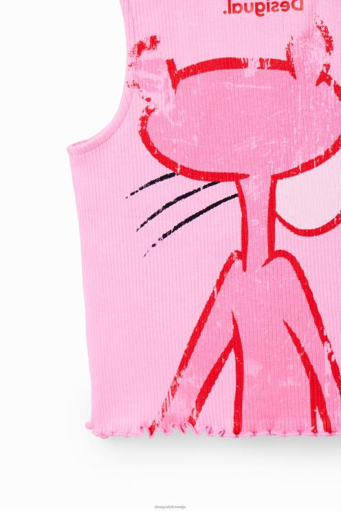 oblačila NFXLT1807 dekle Desigual rebrasta majica roza panter