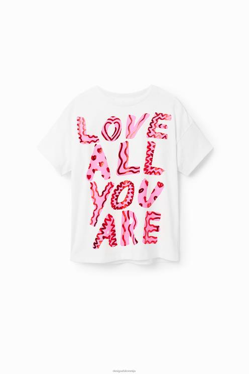 oblačila NFXLT1813 dekle Desigual majica s svetlečim besedilom