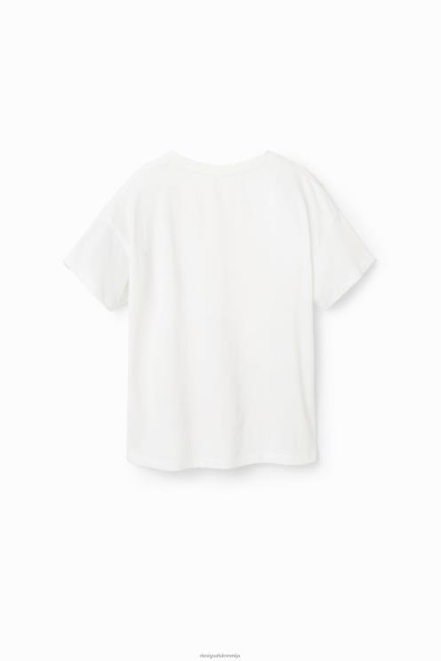 oblačila NFXLT1813 dekle Desigual majica s svetlečim besedilom