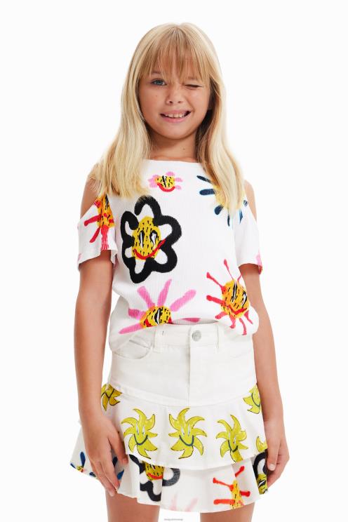 oblačila NFXLT1878 dekle Desigual sončna majica z izrezi