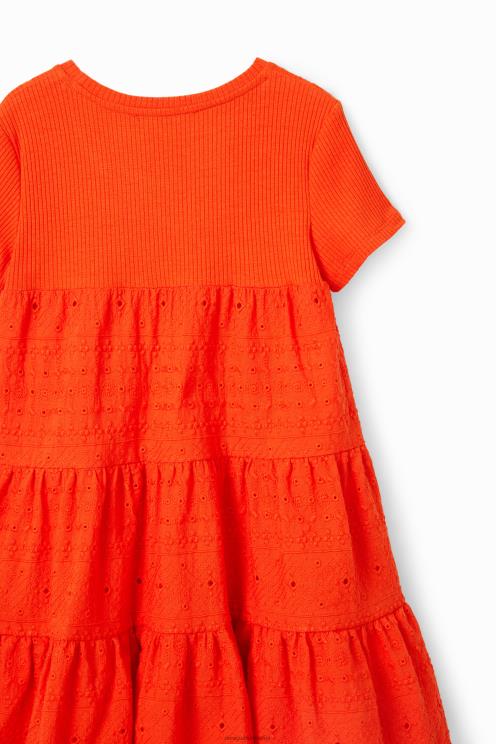 oblačila NFXLT1156 dekle Desigual kombinirana obleka s švicarskim vezenjem