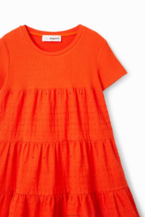 oblačila NFXLT1156 dekle Desigual kombinirana obleka s švicarskim vezenjem