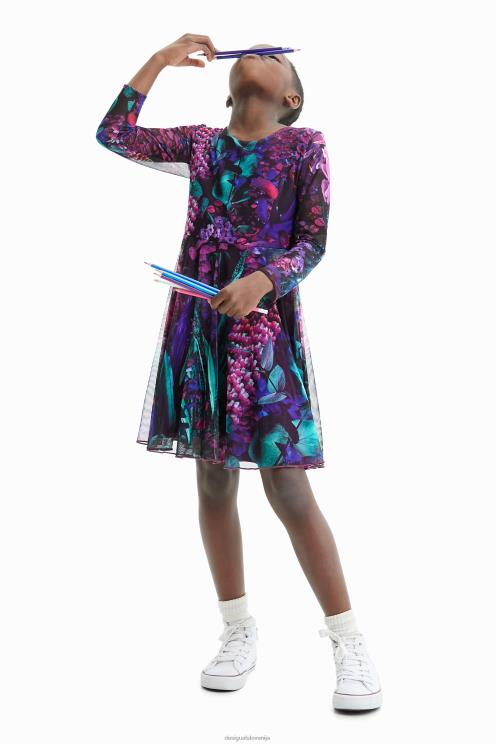 oblačila NFXLT1751 dekle Desigual fantazijska obleka iz tila