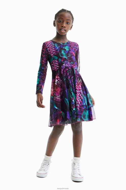 oblačila NFXLT1751 dekle Desigual fantazijska obleka iz tila