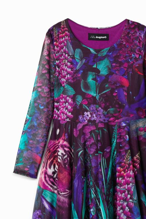 oblačila NFXLT1751 dekle Desigual fantazijska obleka iz tila