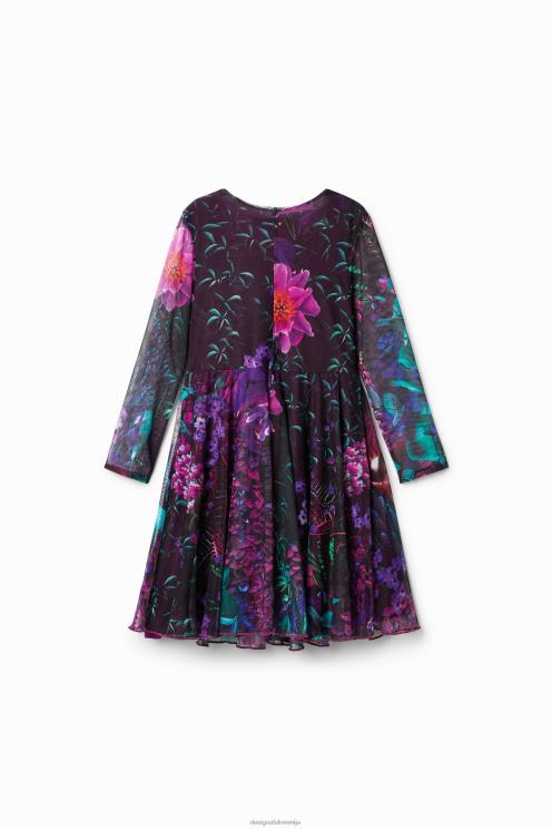 oblačila NFXLT1751 dekle Desigual fantazijska obleka iz tila