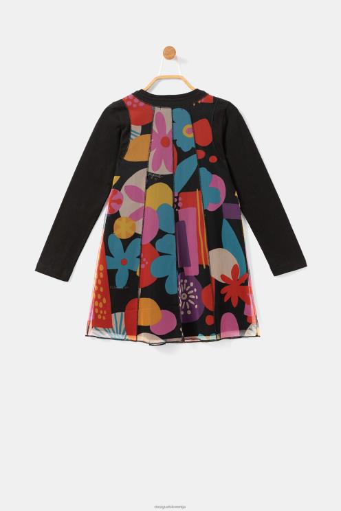 oblačila NFXLT1760 dekle Desigual obleka s potiskom iz tila