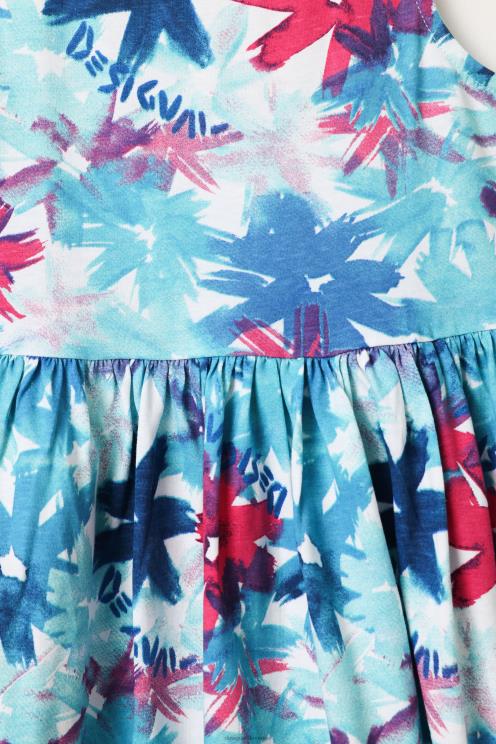 oblačila NFXLT1817 dekle Desigual kratka akvarelna cvetlična obleka