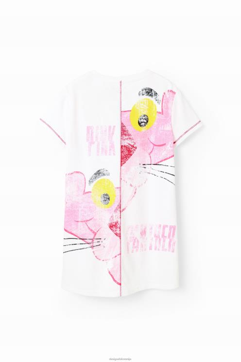 oblačila NFXLT1827 dekle Desigual roza panter majica obleka