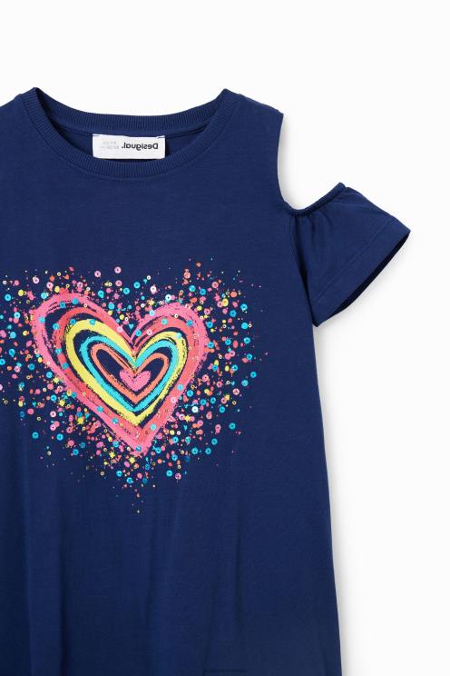 oblačila NFXLT1865 dekle Desigual majica s srčki
