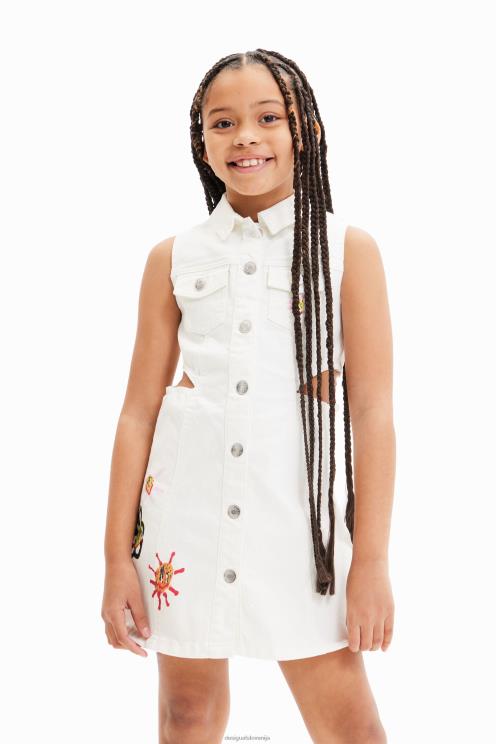 oblačila NFXLT1893 dekle Desigual denim obleka z izrezom