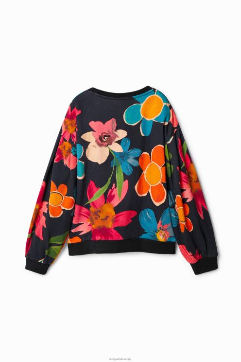 oblačila NFXLT1801 dekle Desigual oversize pulover s cvetličnim vzorcem