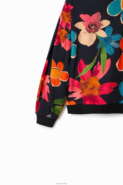 oblačila NFXLT1801 dekle Desigual oversize pulover s cvetličnim vzorcem