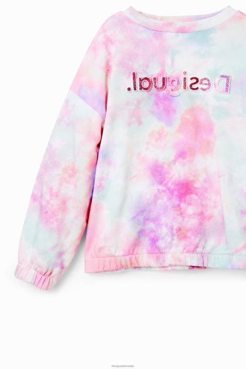 oblačila NFXLT1868 dekle Desigual pulover z logotipom tie-dye