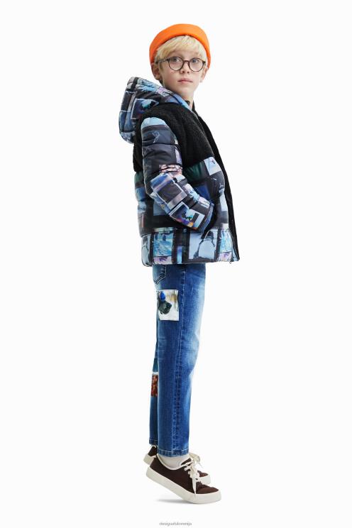 oblačila NFXLT1765 fant Desigual podložena foto kolažna jakna