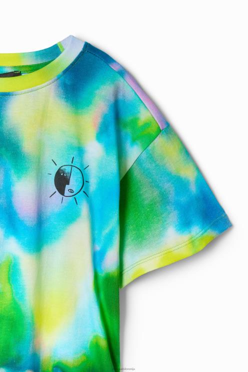 oblačila NFXLT1720 fant Desigual akvarelna majica s sporočilom