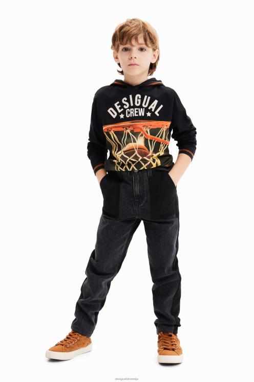 oblačila NFXLT1727 fant Desigual košarkarska majica s kapuco