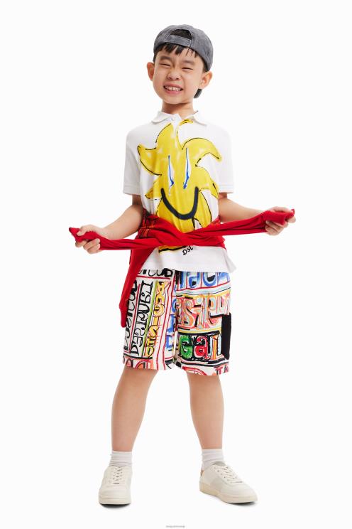 oblačila NFXLT1754 fant Desigual sončna pletena polo majica