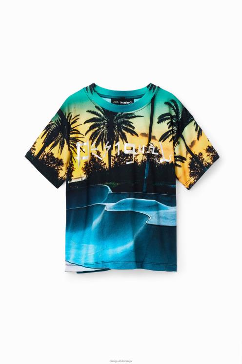 oblačila NFXLT1794 fant Desigual skate park svetleča majica s kratkimi rokavi