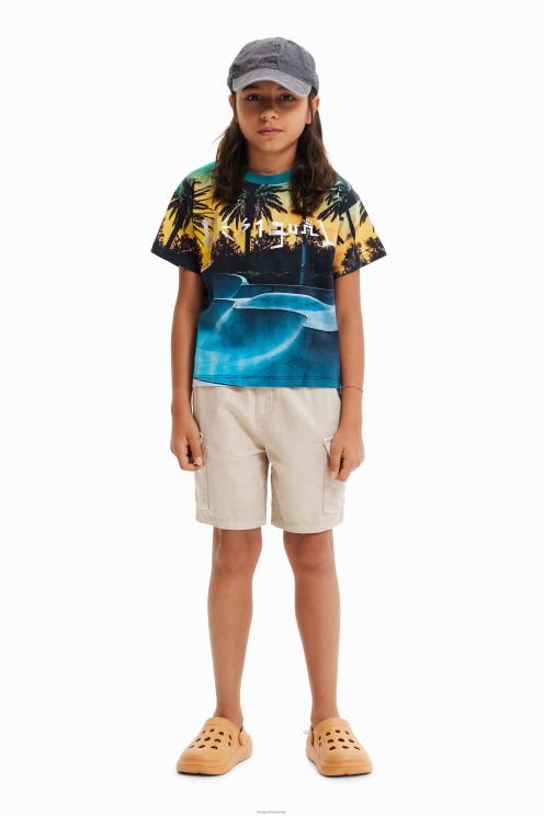 oblačila NFXLT1794 fant Desigual skate park svetleča majica s kratkimi rokavi