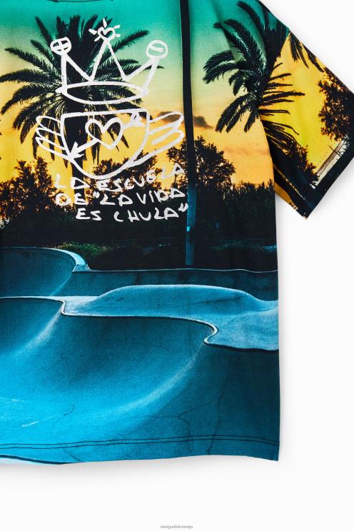 oblačila NFXLT1794 fant Desigual skate park svetleča majica s kratkimi rokavi