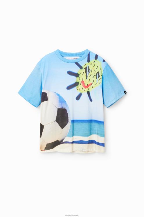 oblačila NFXLT1809 fant Desigual nogometna fotografska majica