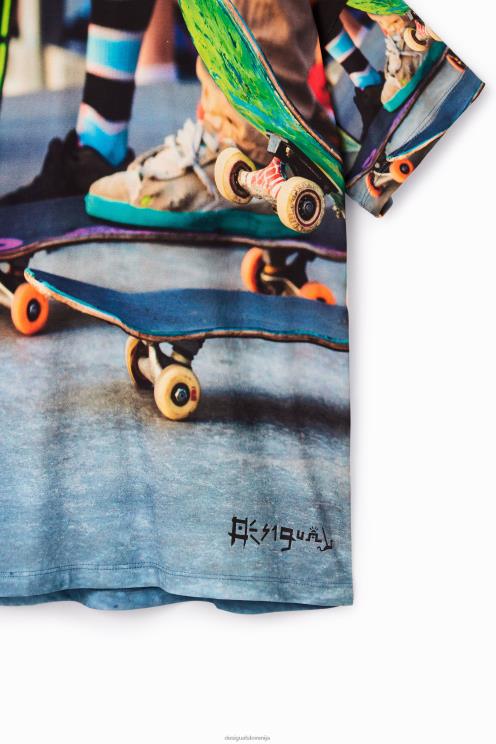 oblačila NFXLT1888 fant Desigual fotografska skate majica