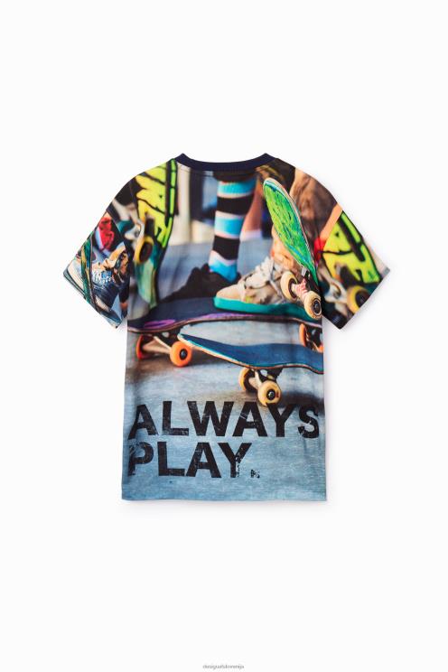 oblačila NFXLT1888 fant Desigual fotografska skate majica